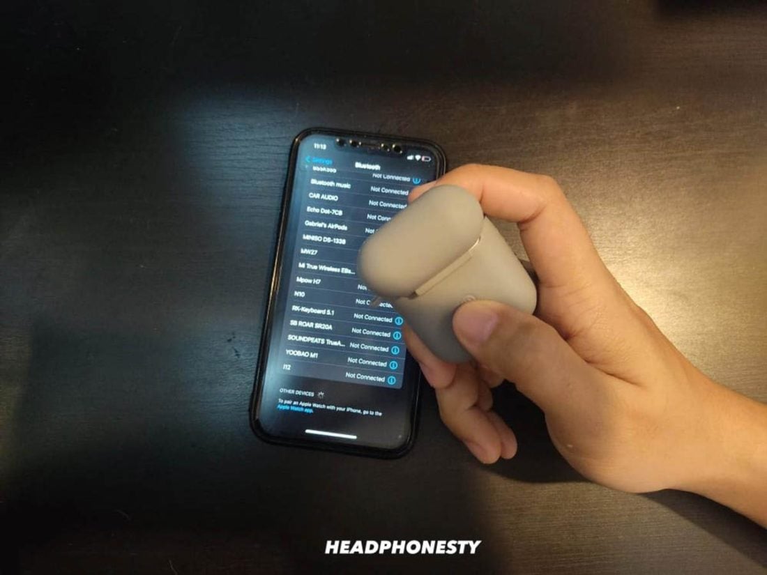 Using the AirPods reset button