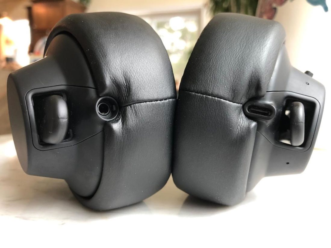 The ports on the bottom of the ear cups.