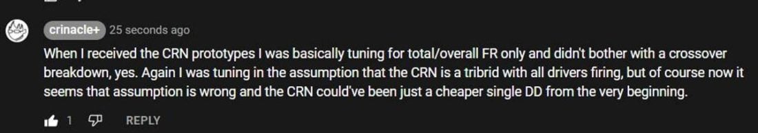 Crinacle responded to concerns on Reddit.