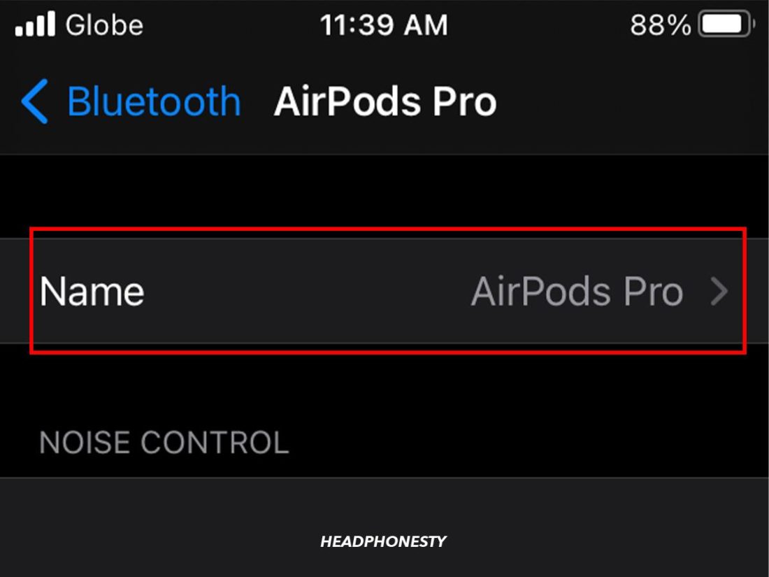 Mengganti nama AirPods Anda di iPhone