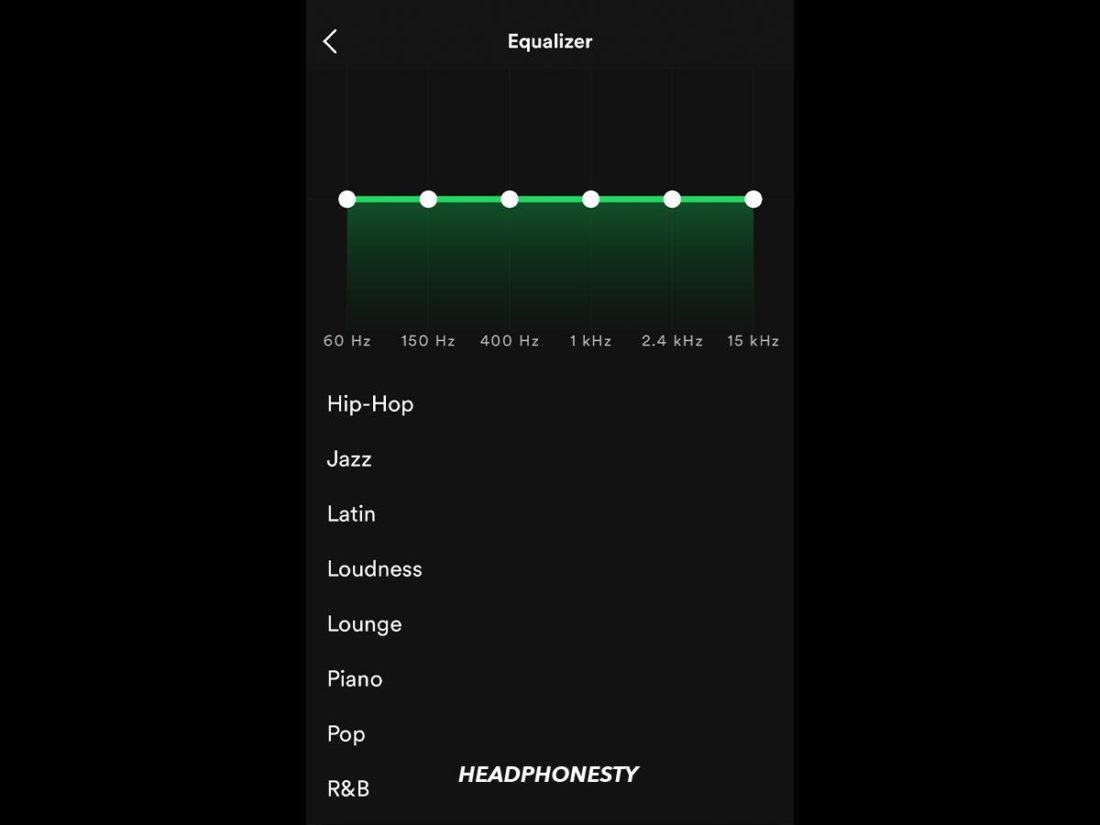Spotify iOS Equalizer Settings