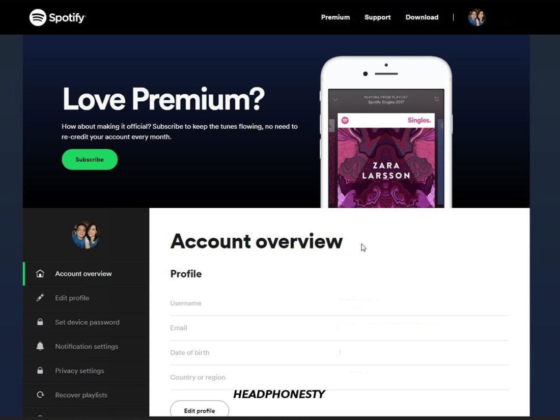 Spotify Account Overview