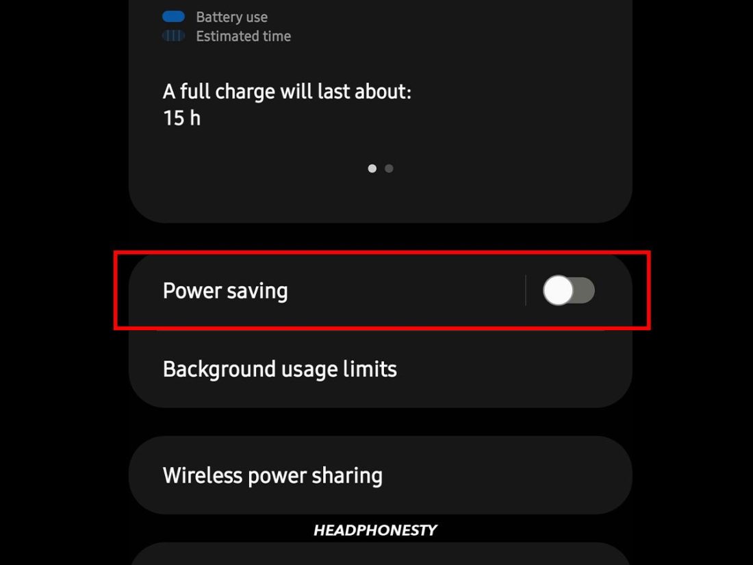 Turn off Power Saving on Android