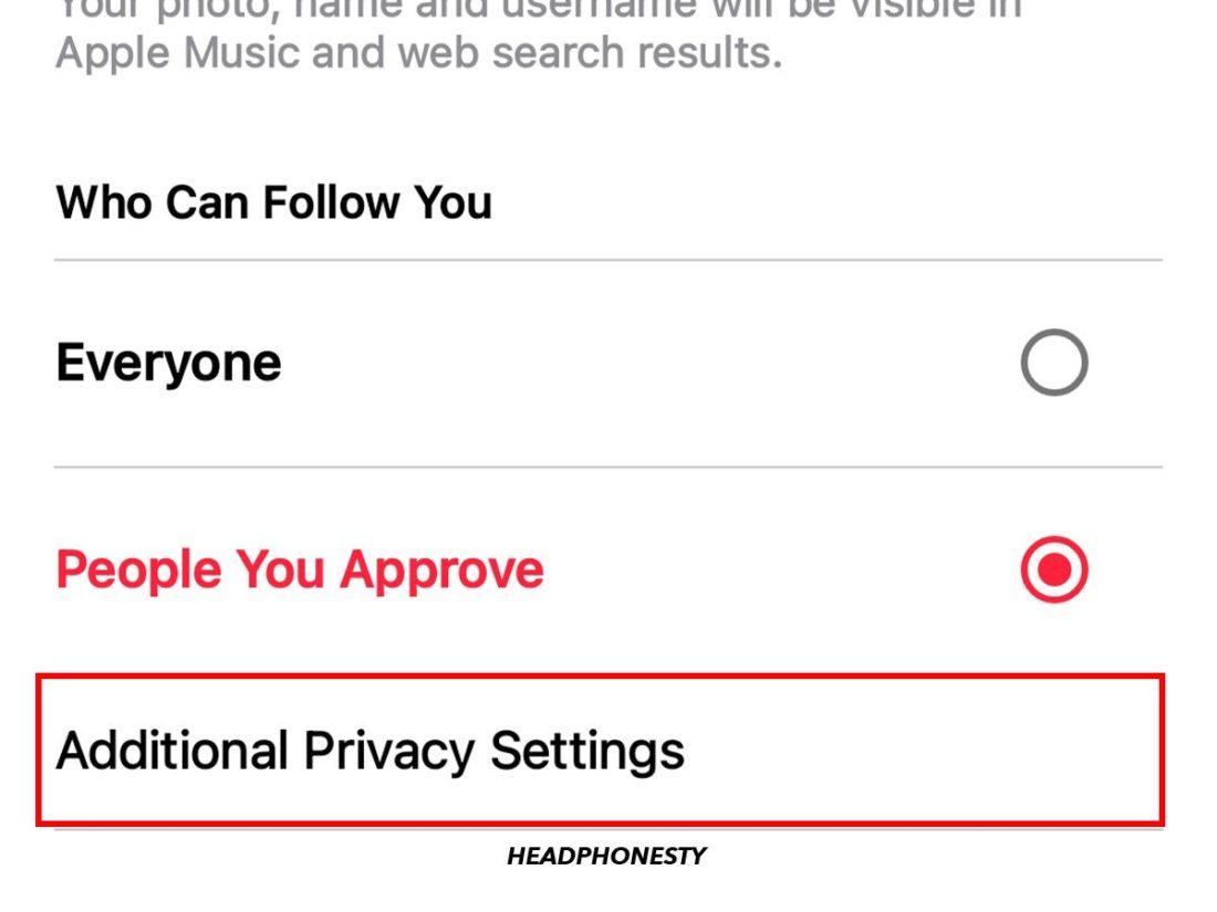 Accessing Additional Privacy Settings