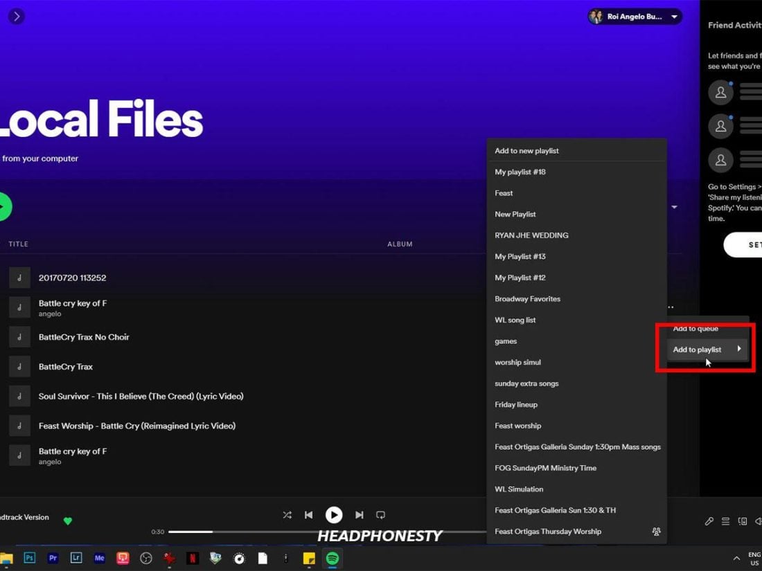 Add each local file to playlist