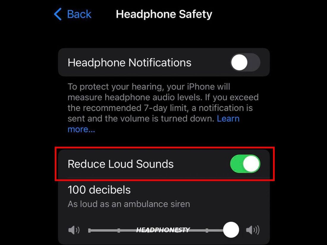 Adjust volume limit on iPhone
