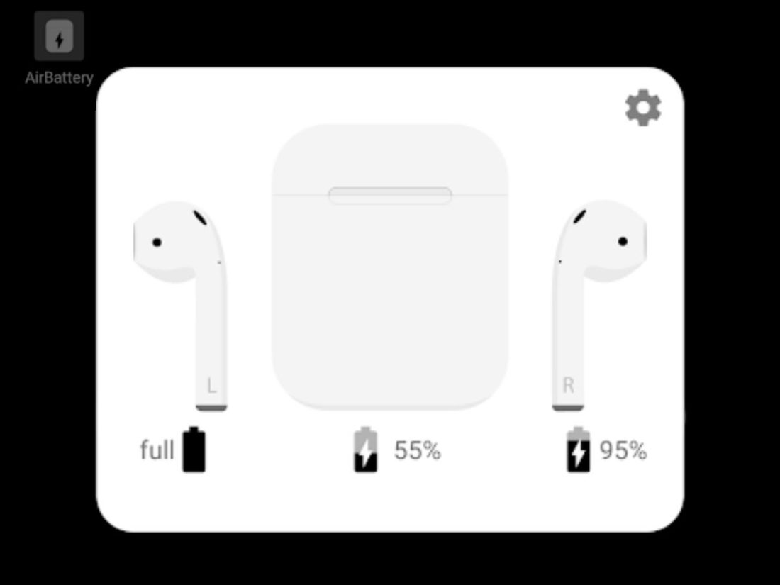 AirPods battery on AirBattery app