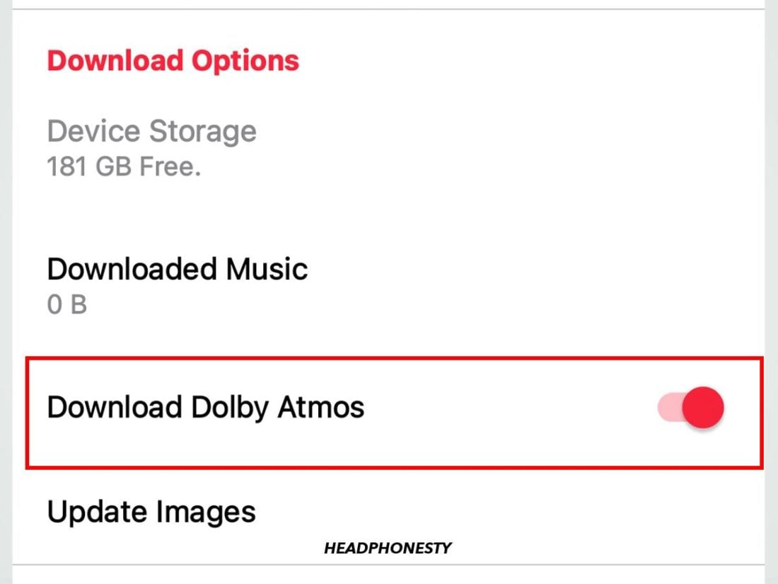 Enable 'Download Dolby Atmos' on Android
