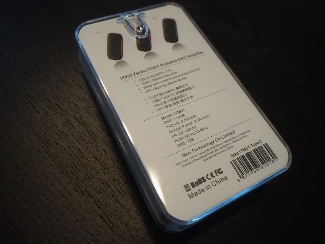 The specifications are printed on the back of the packaging.