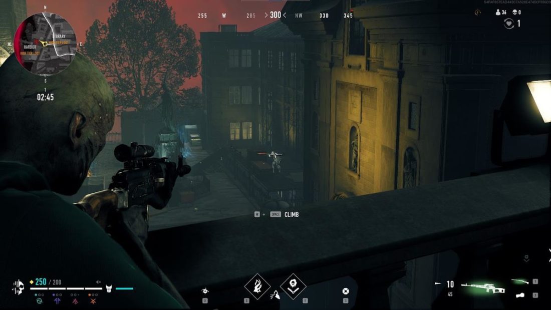 I can hear the cue of the AI signalling an enemy is nearby, even across on another rooftop.
