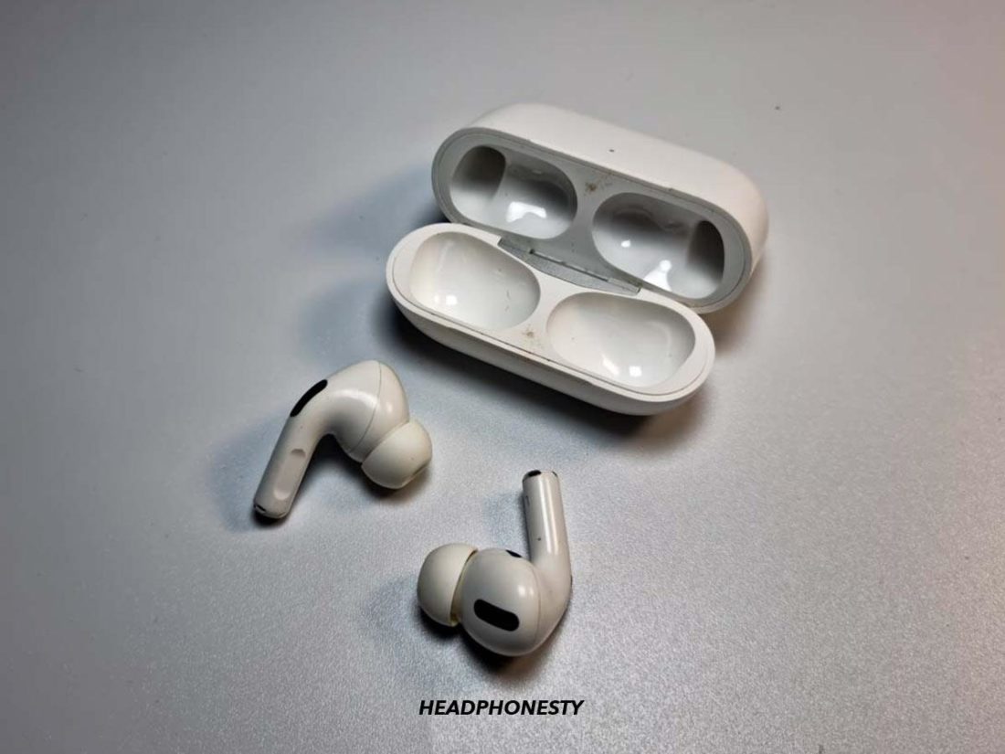 Remove both AirPods from the charging case