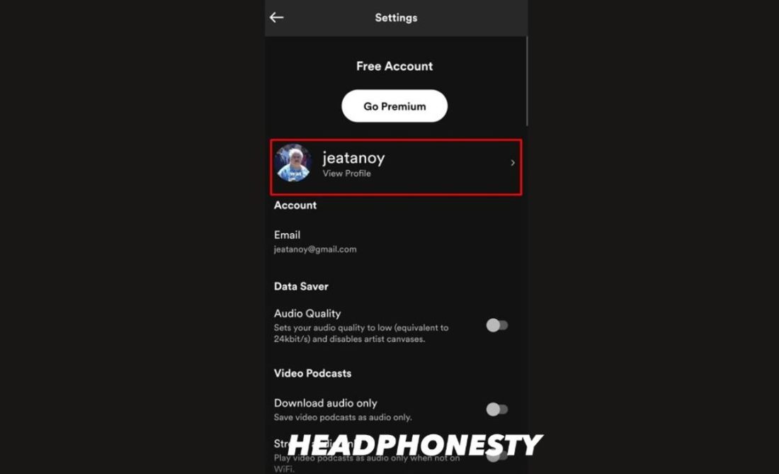 How to Change Spotify Display Name on Mobile - tap profile
