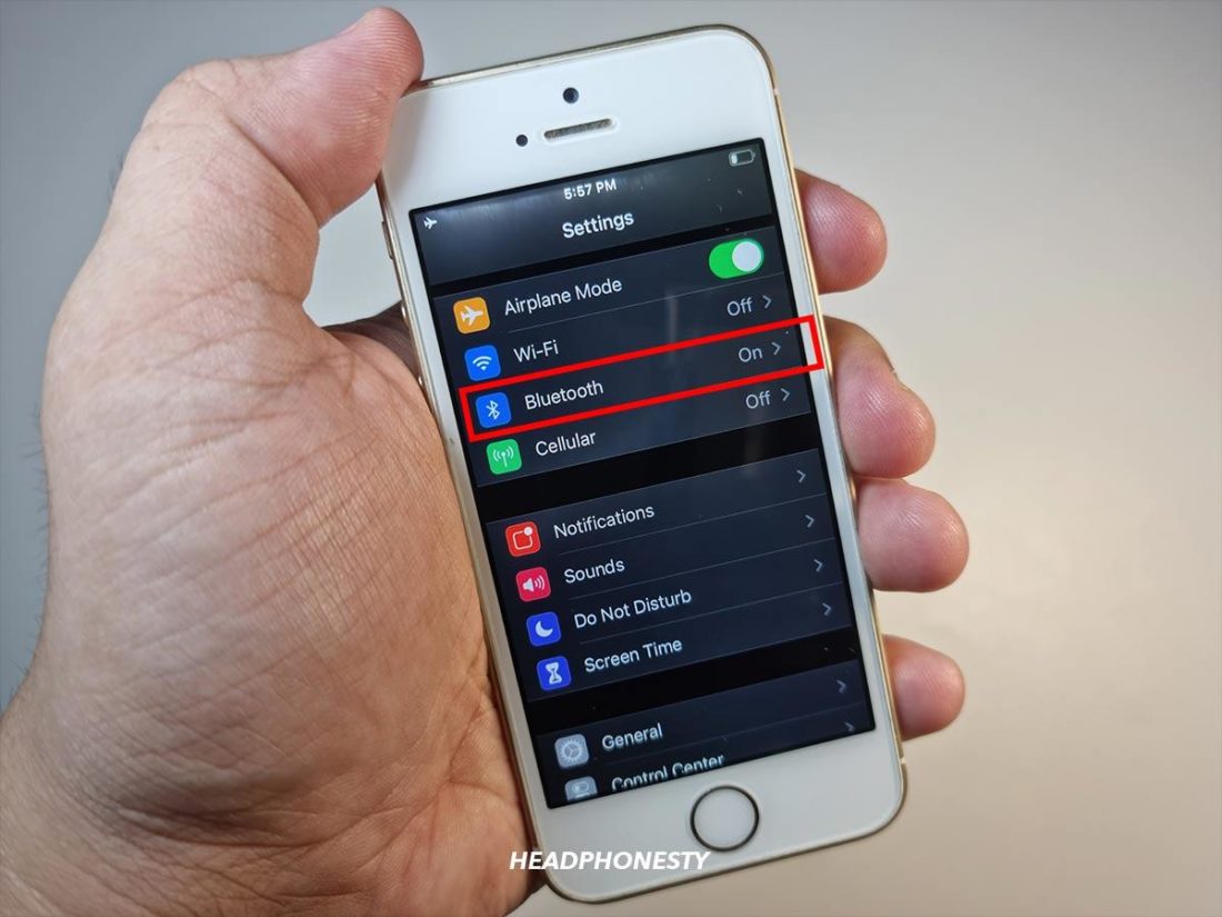 Click on 'Bluetooth' on your iPhone or iPad's Settings