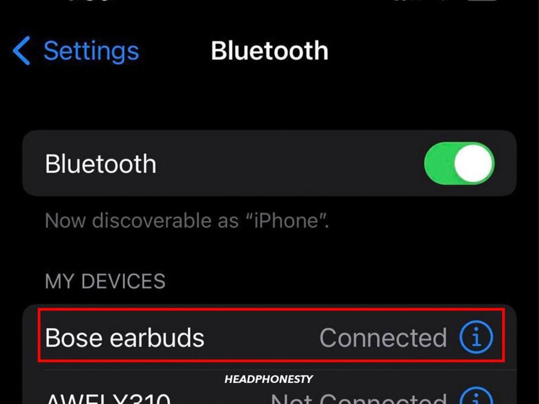 Successfully connected Bose earbuds to iOS