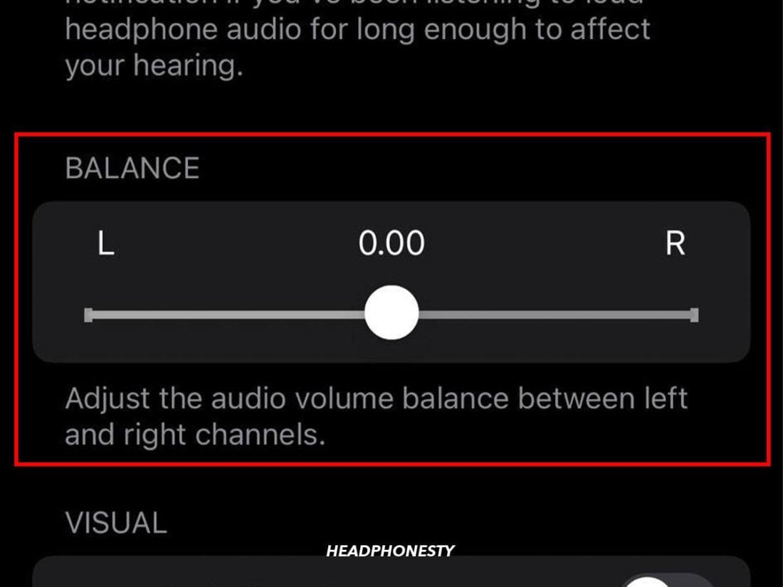 Adjusting sound balance on iOS