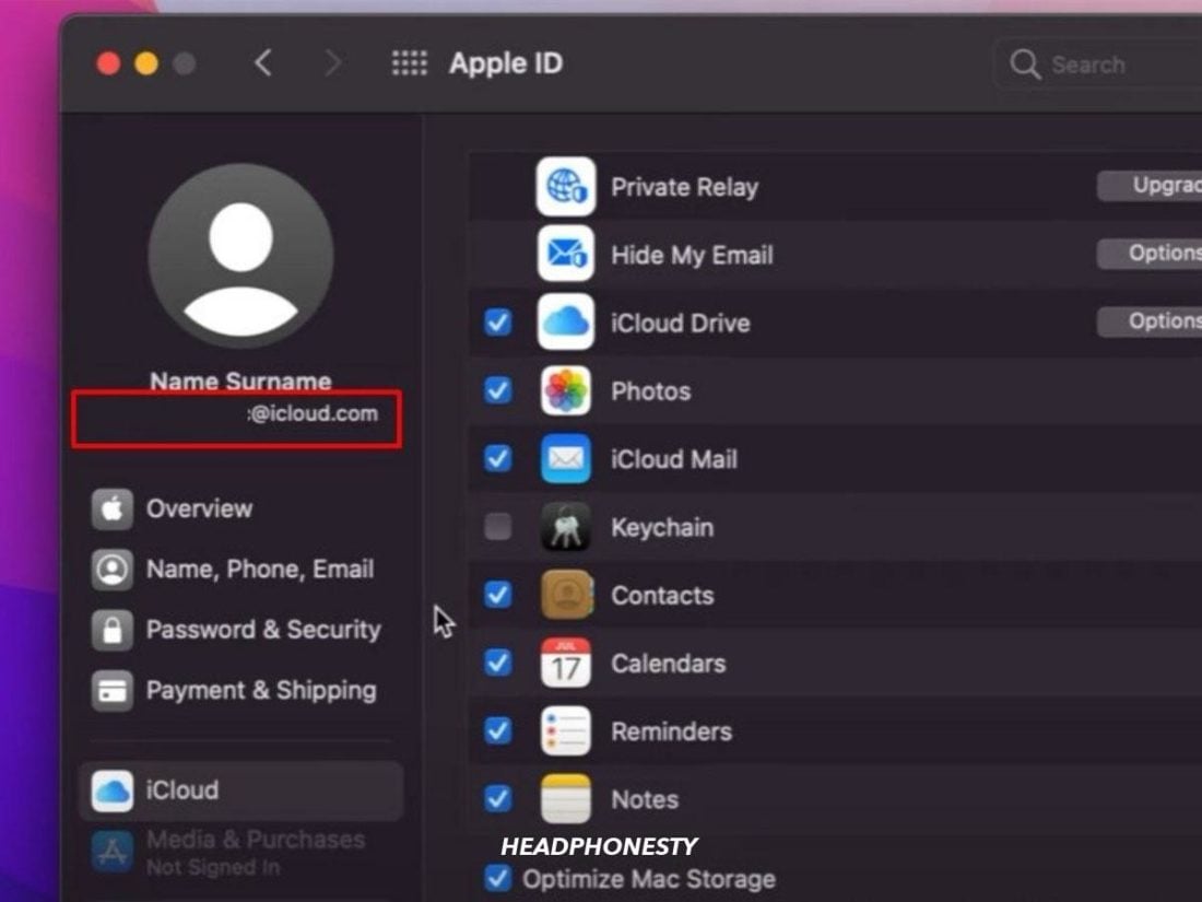 Check AppleID on macOS