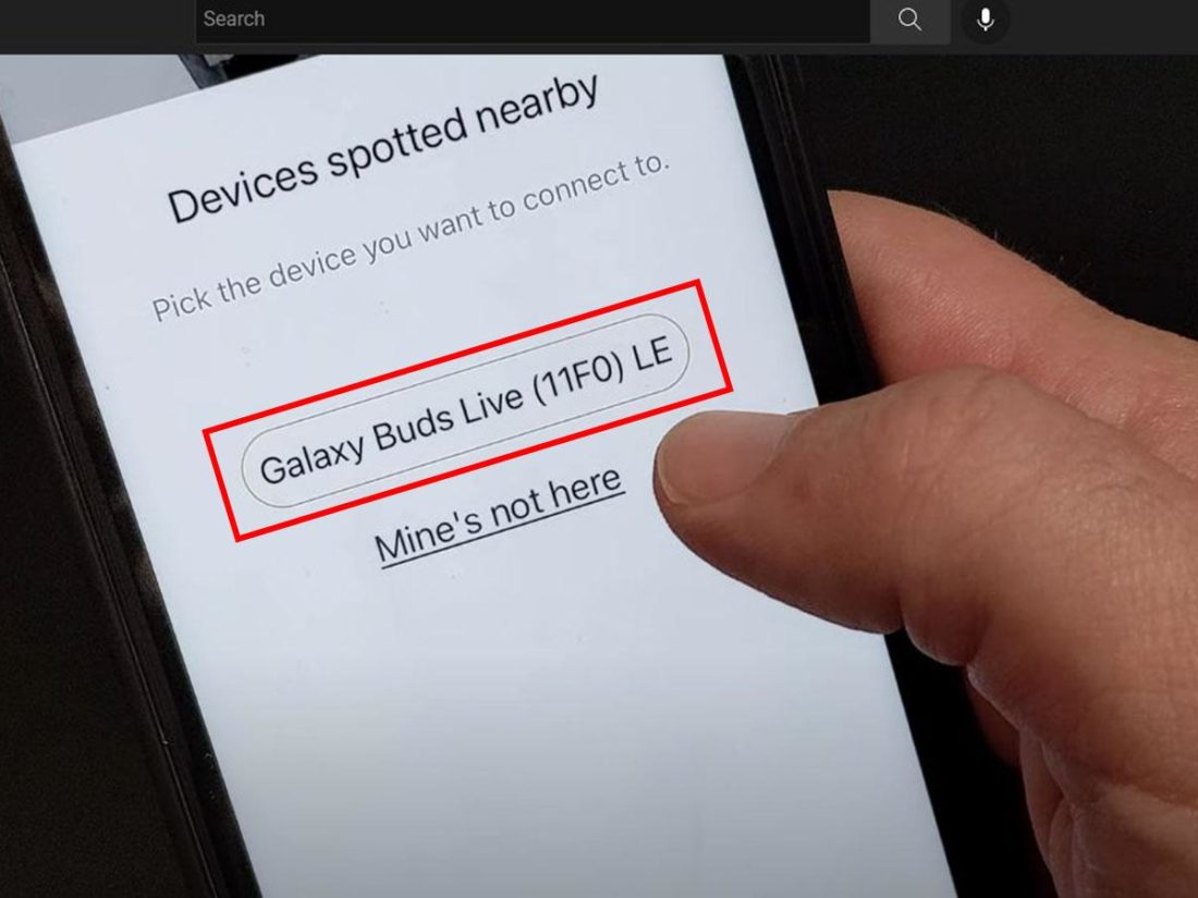 Connecting new device to Galaxy Buds app (From: Youtube/Greggles TV)