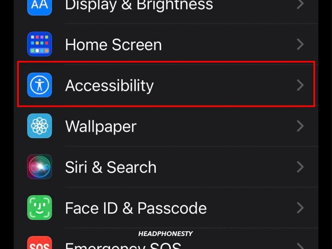 Click on the Accessibility icon.