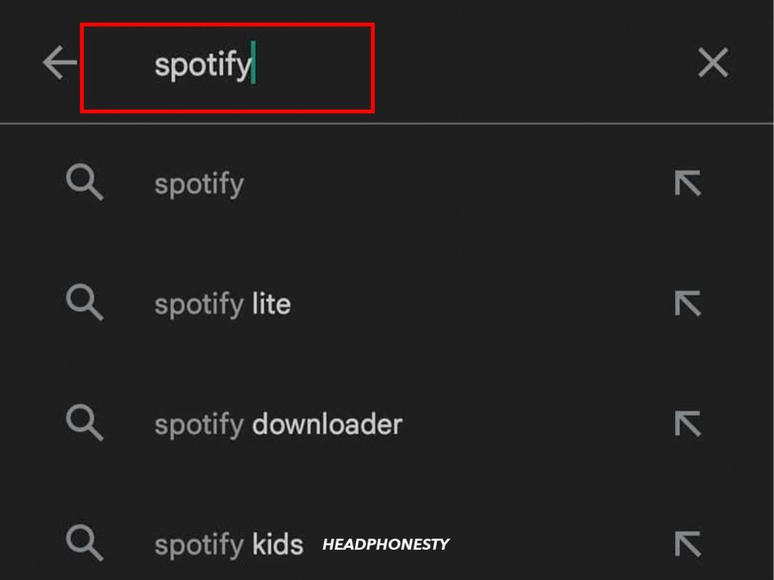 Look up Spotify in the search box.