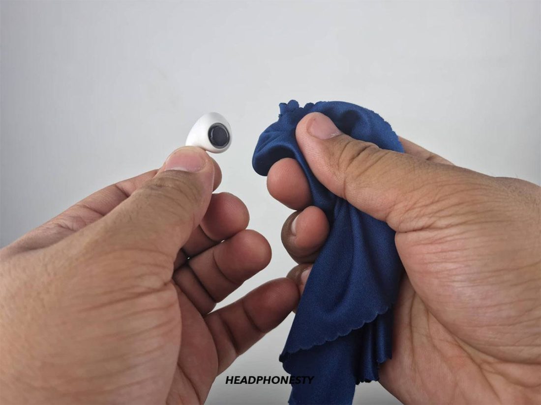 Wipe the AirPods with lint-free cloth