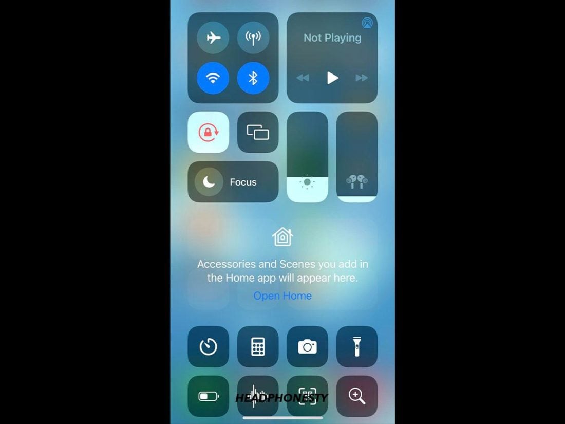 Open the Control Center. Swipe down from the top-right of the screen or swipe up from the bottom, depending on the iPhone model you have.