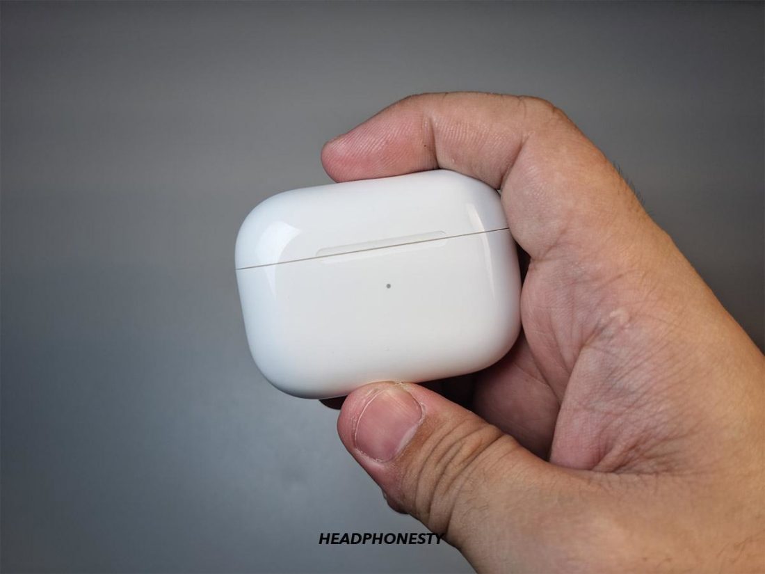 Close the lid to complete the AirPods' reset process.