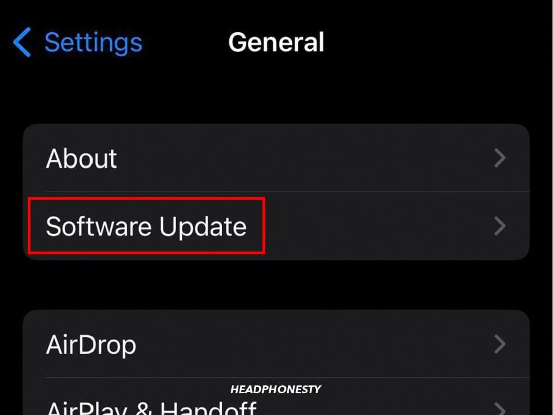 Tap on Software Update under Settings.