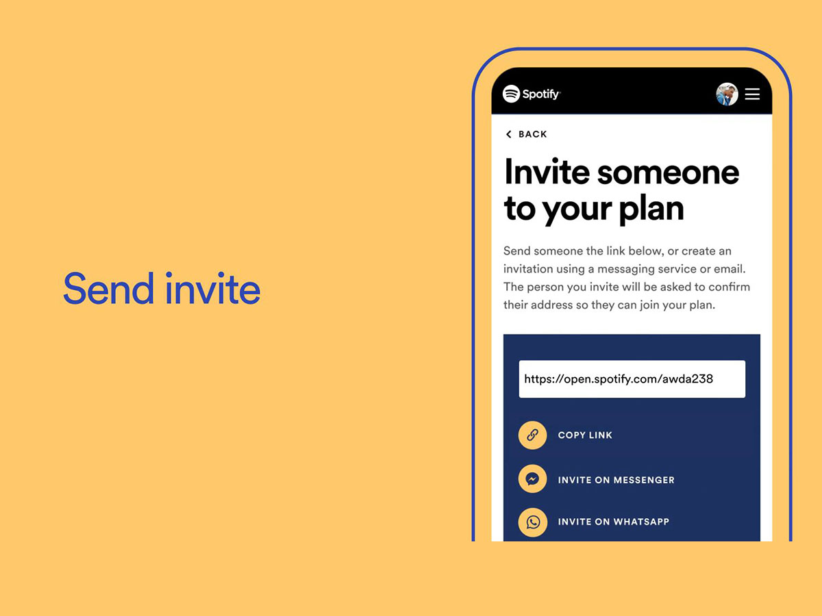 Sending Invite to join Duo (From: Spotify Support Page)