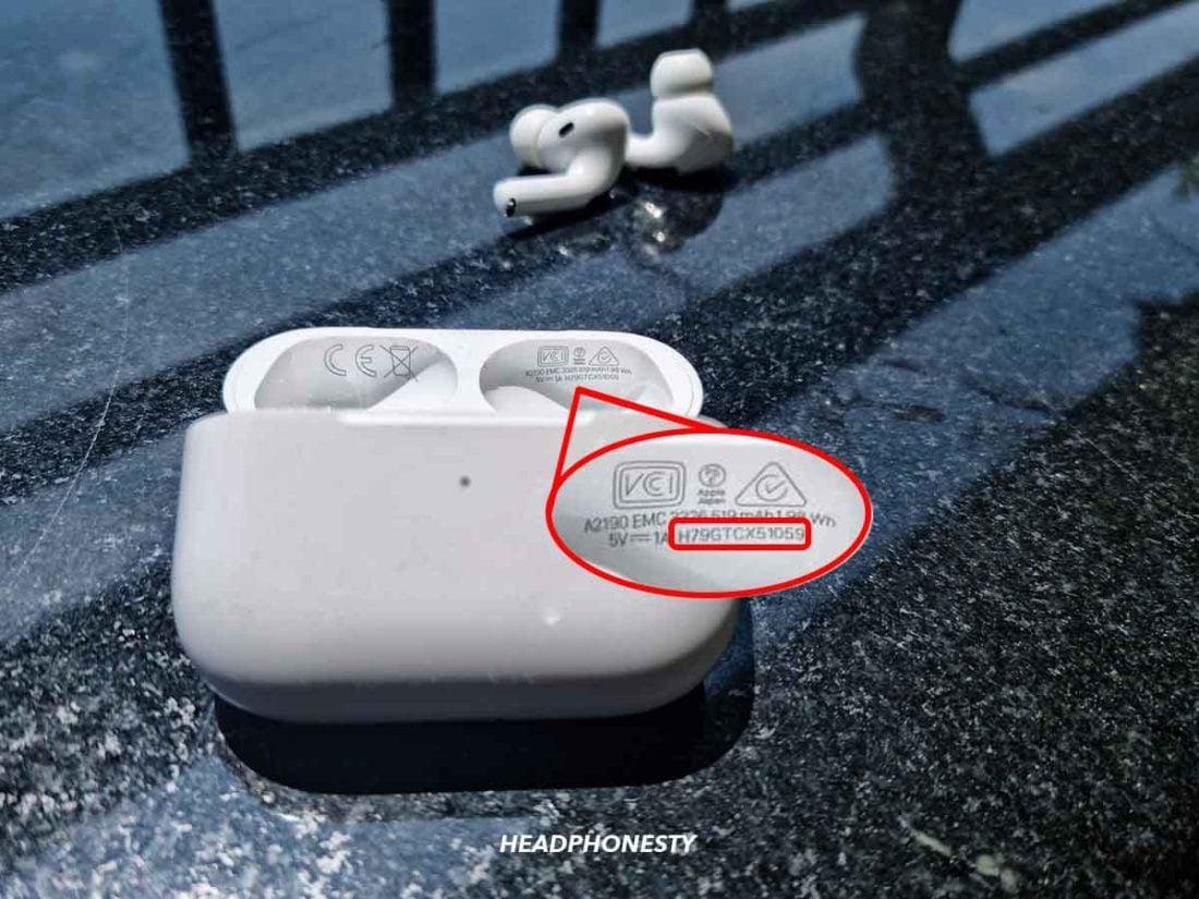 Airpods case serial number