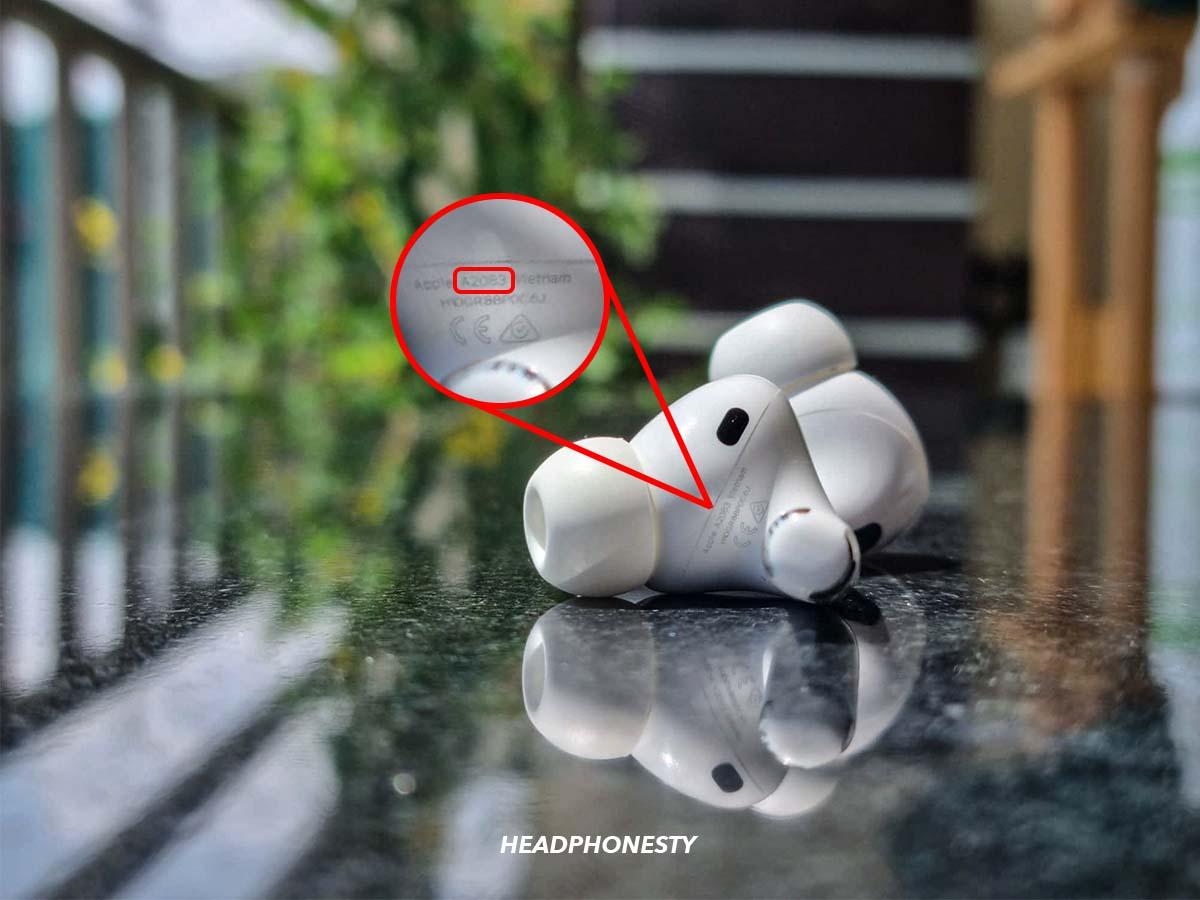 AirPods' model number
