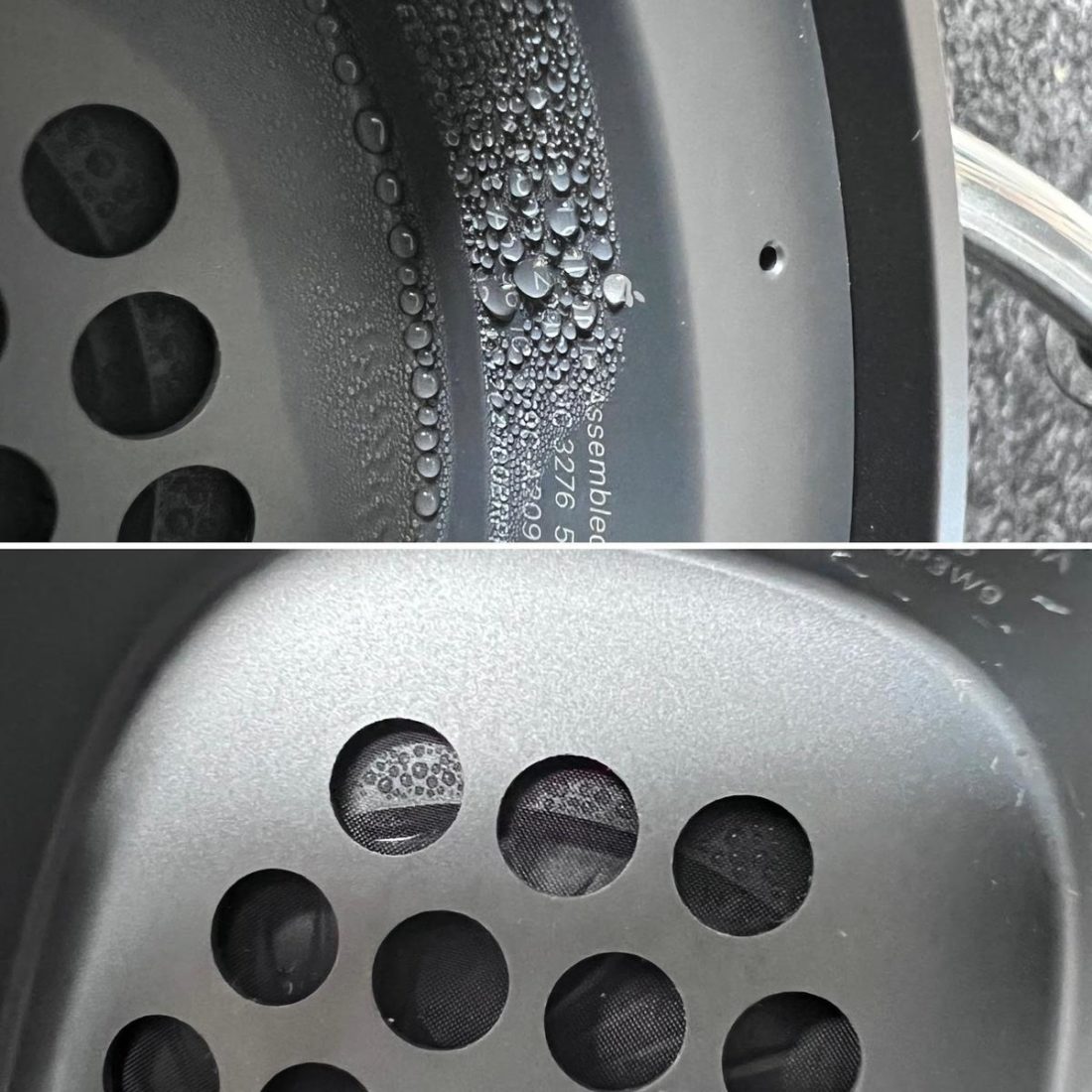 Airpods Max condensation after 7 hours of continuous wear in the UK (From: Reddit/lowellmco) reddit.com/r/Airpodsmax/comments/ugp90t/condensation_generation_7_hours_constant_wear_13c/