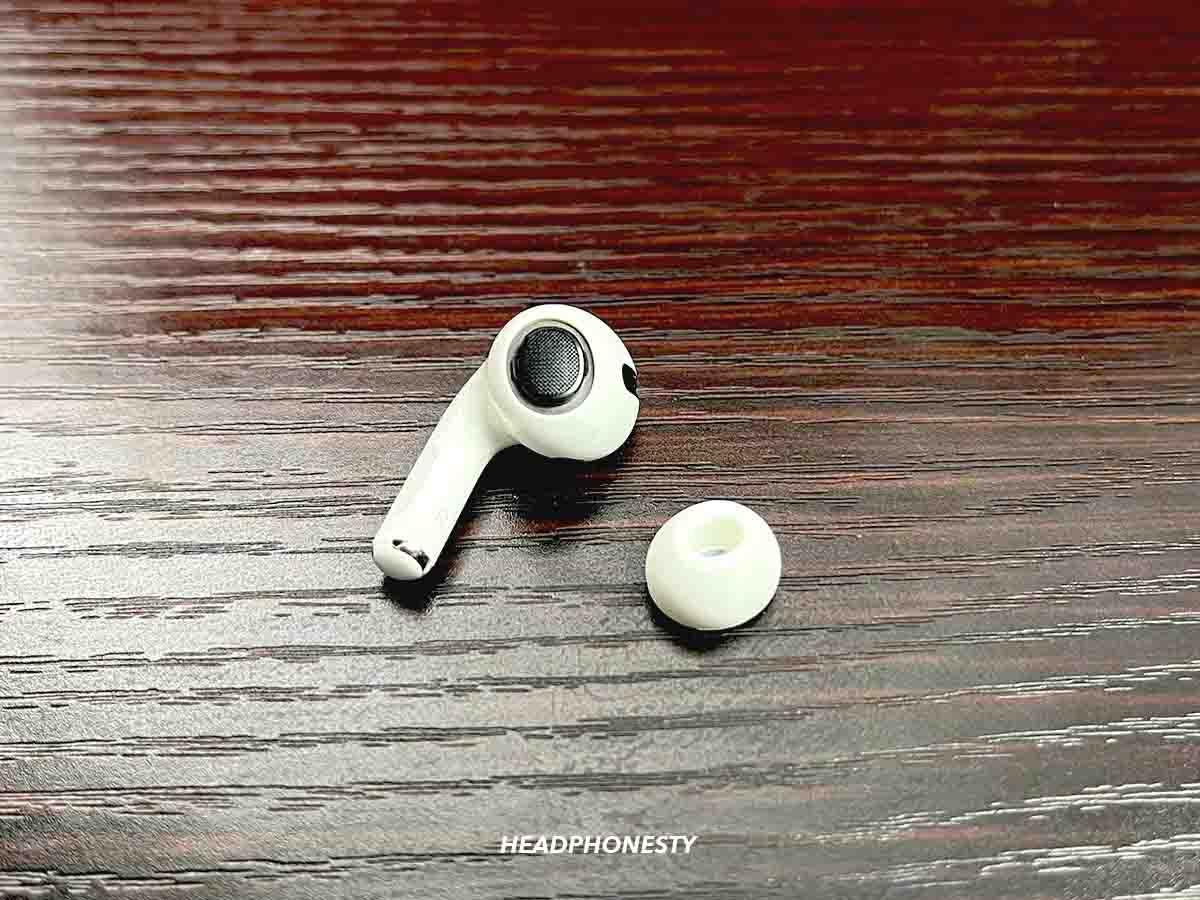 AirPods Pro with ear tips removed