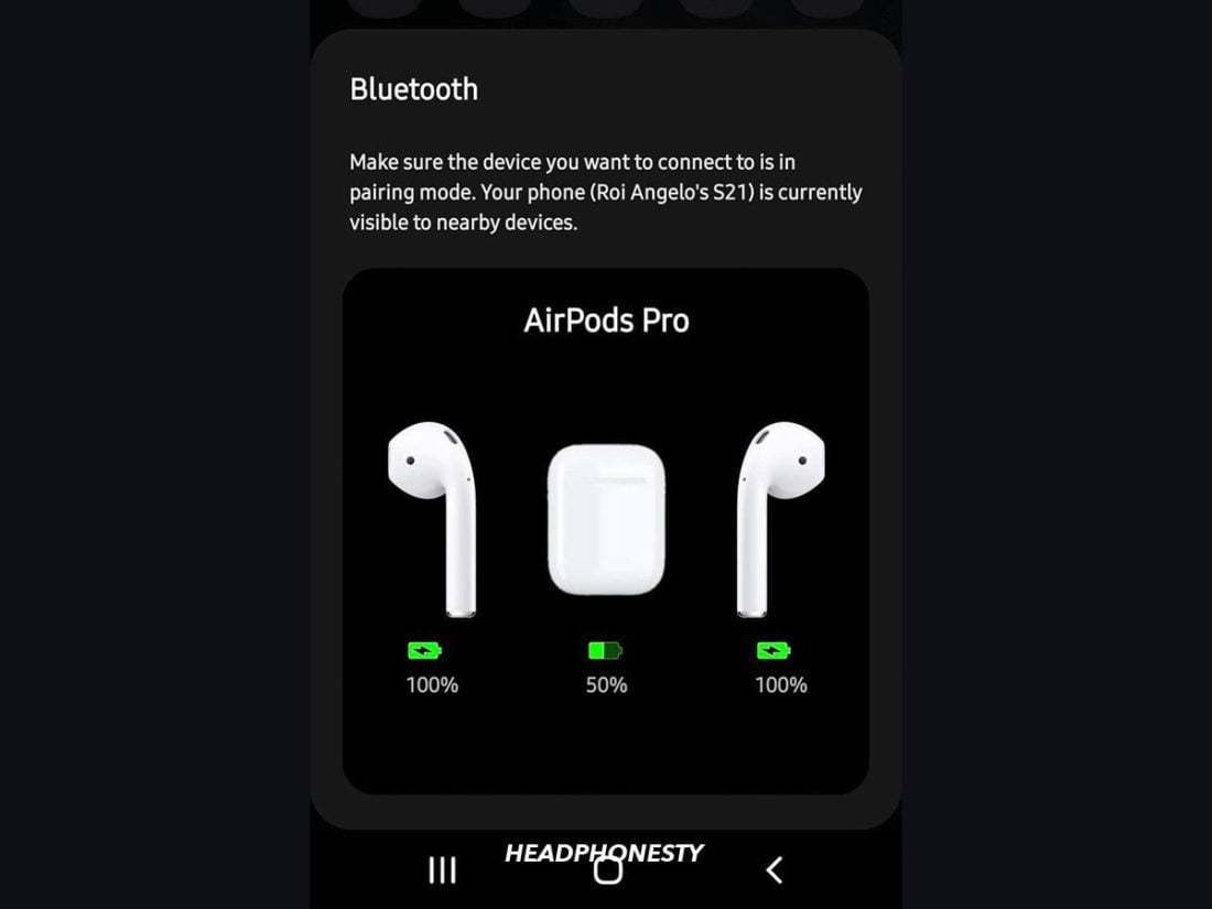 AirDroid showing AirPods Pro's battery level