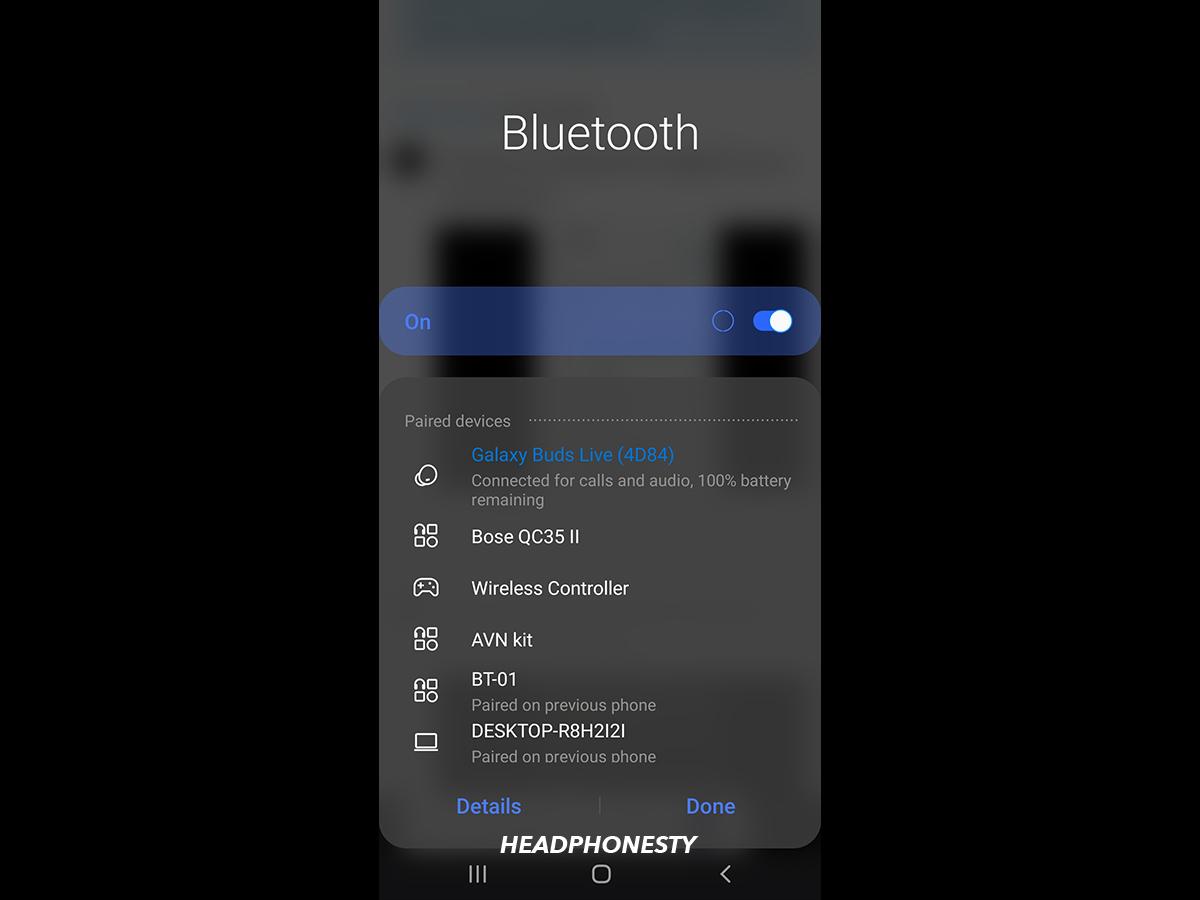 Pair your Bluetooth headphones on your phone.