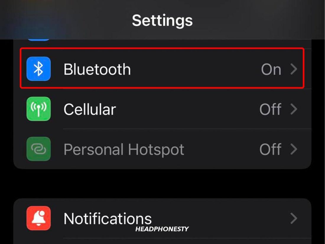 Select Bluetooth.