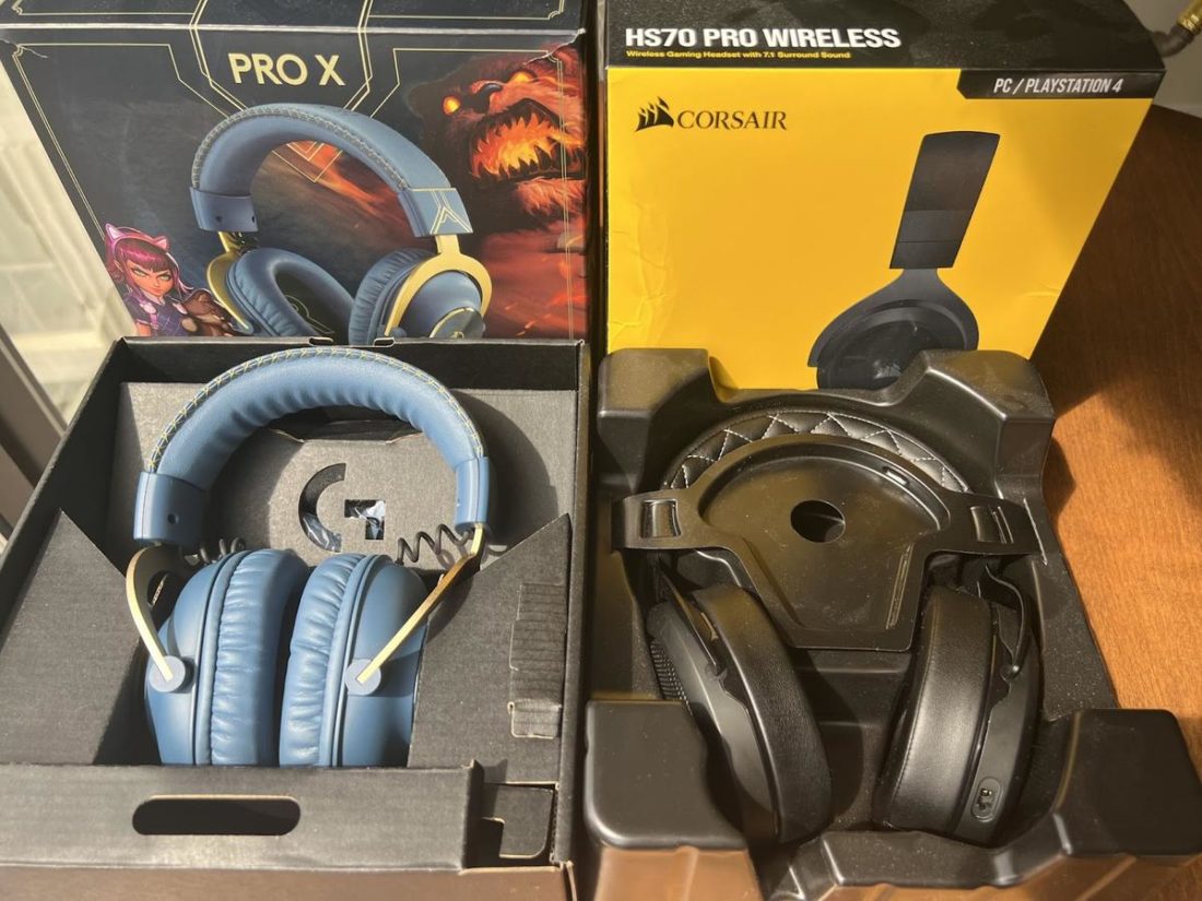 The G Pro X use cardboard for packaging while the HS70 Pro Wireless use plastic.