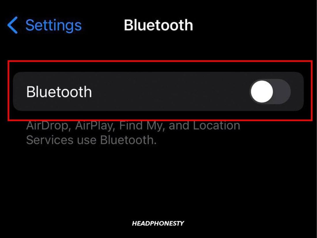 Bluetooth is toggled off