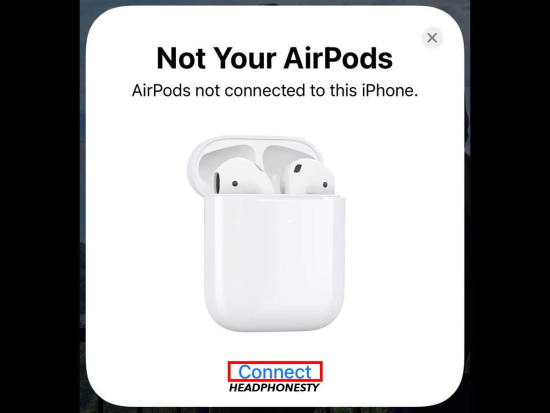 Connecting first AirPods