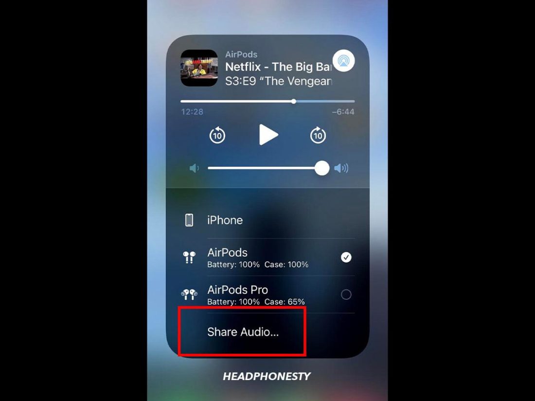 Tap on Share Audio