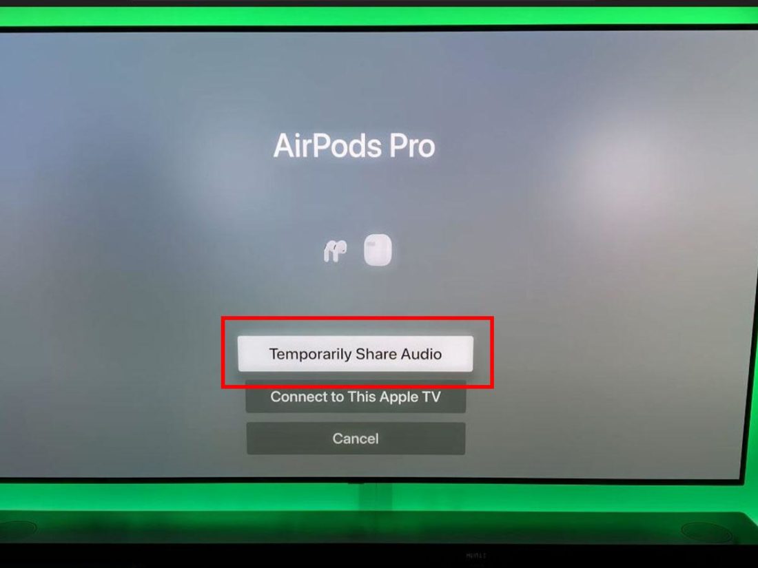 Temporarily share audio option on Airplay (From: Youtube/MA Tech) https://www.youtube.com/watch?v=B3X5dai0_ZI