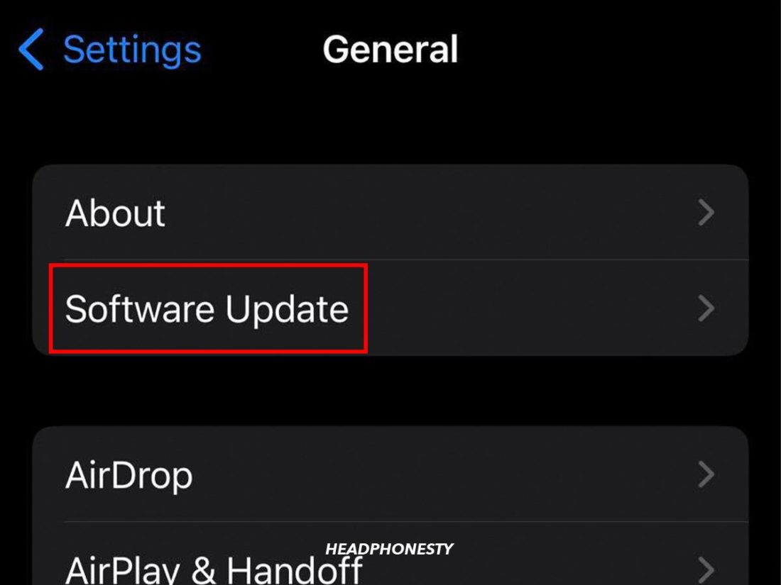 Head to 'Software update' under settings to update firmware.