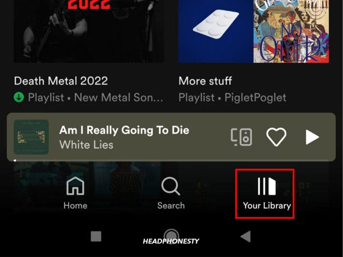Go to the 'Your Library' page on Spotify mobile