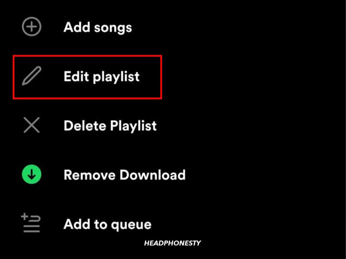 Tap on 'Edit Playlist'