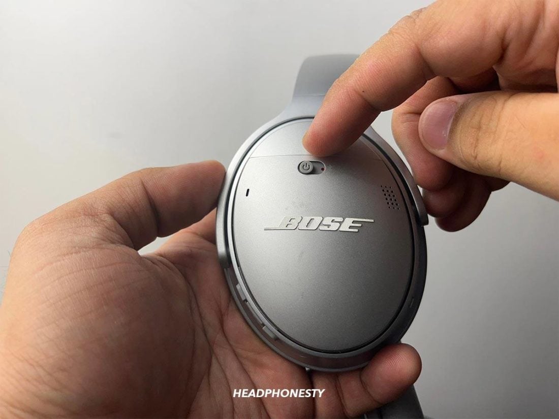 Bluetooth headphones power button