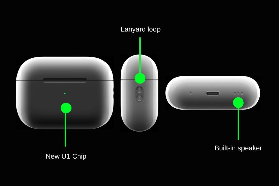 New AirPods Pro 2 charging case features (From: Apple)