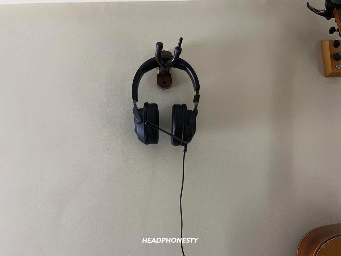 Headphones hanging
