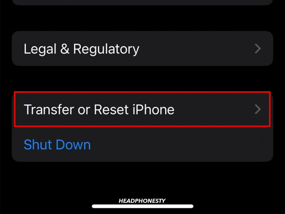 Transfer or reset iphone