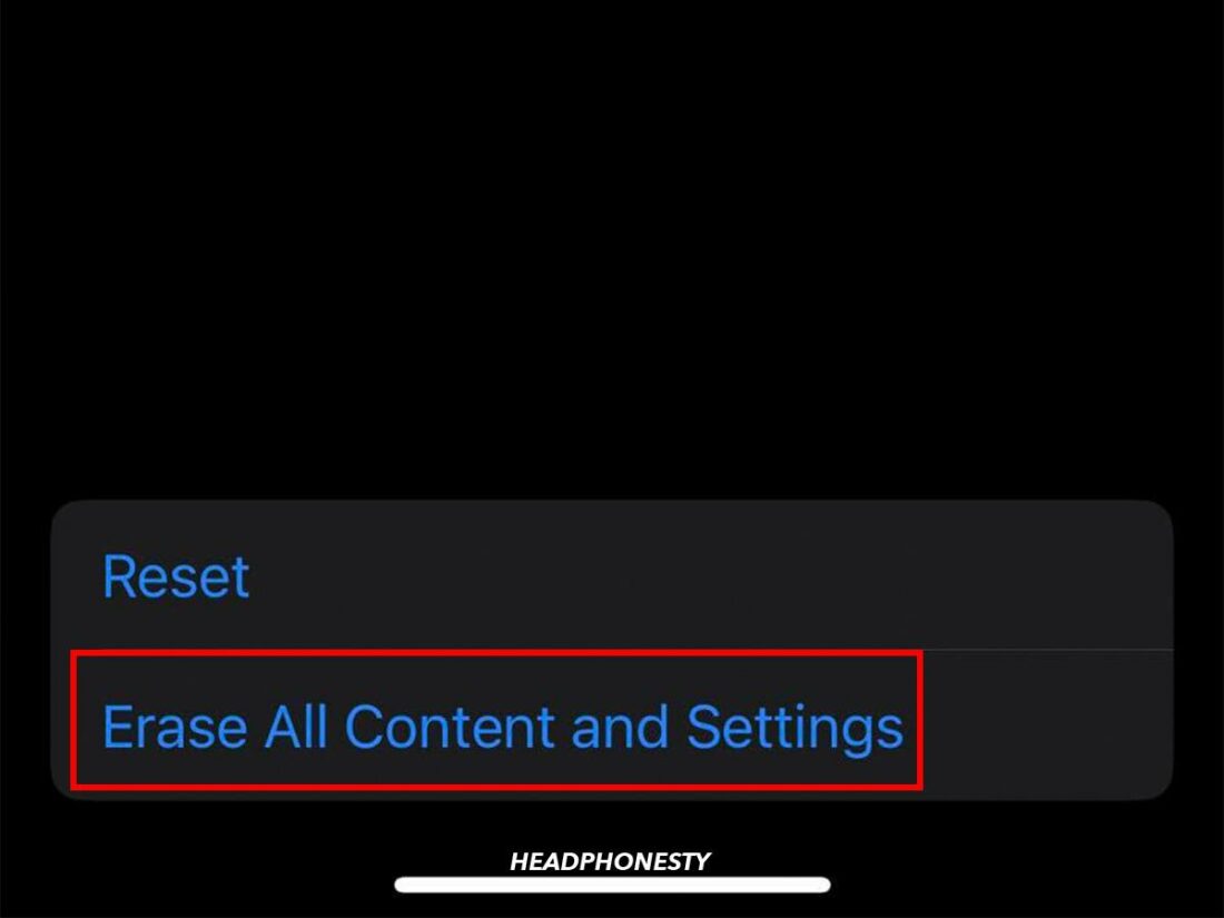 Erase All Content and Settings