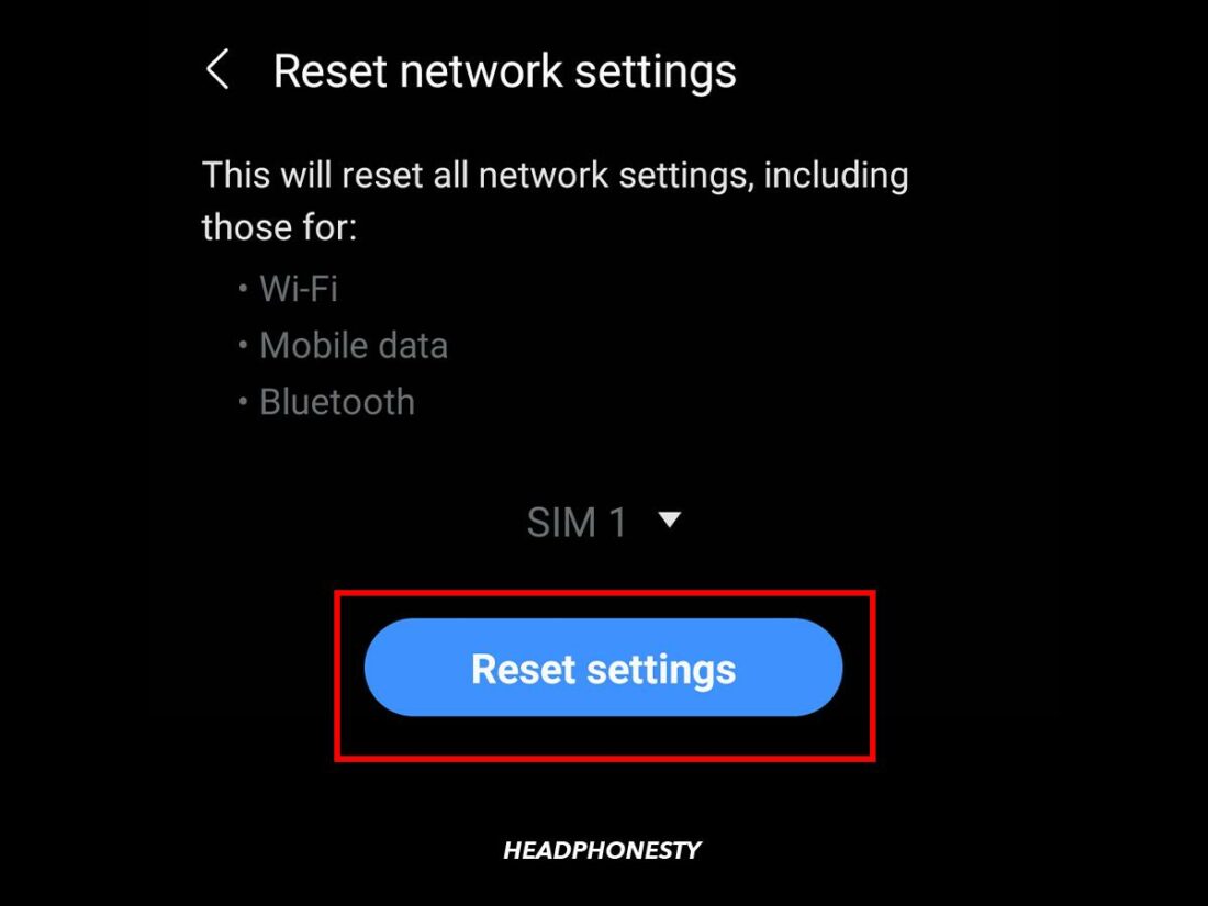 Reset Android's Network Settings