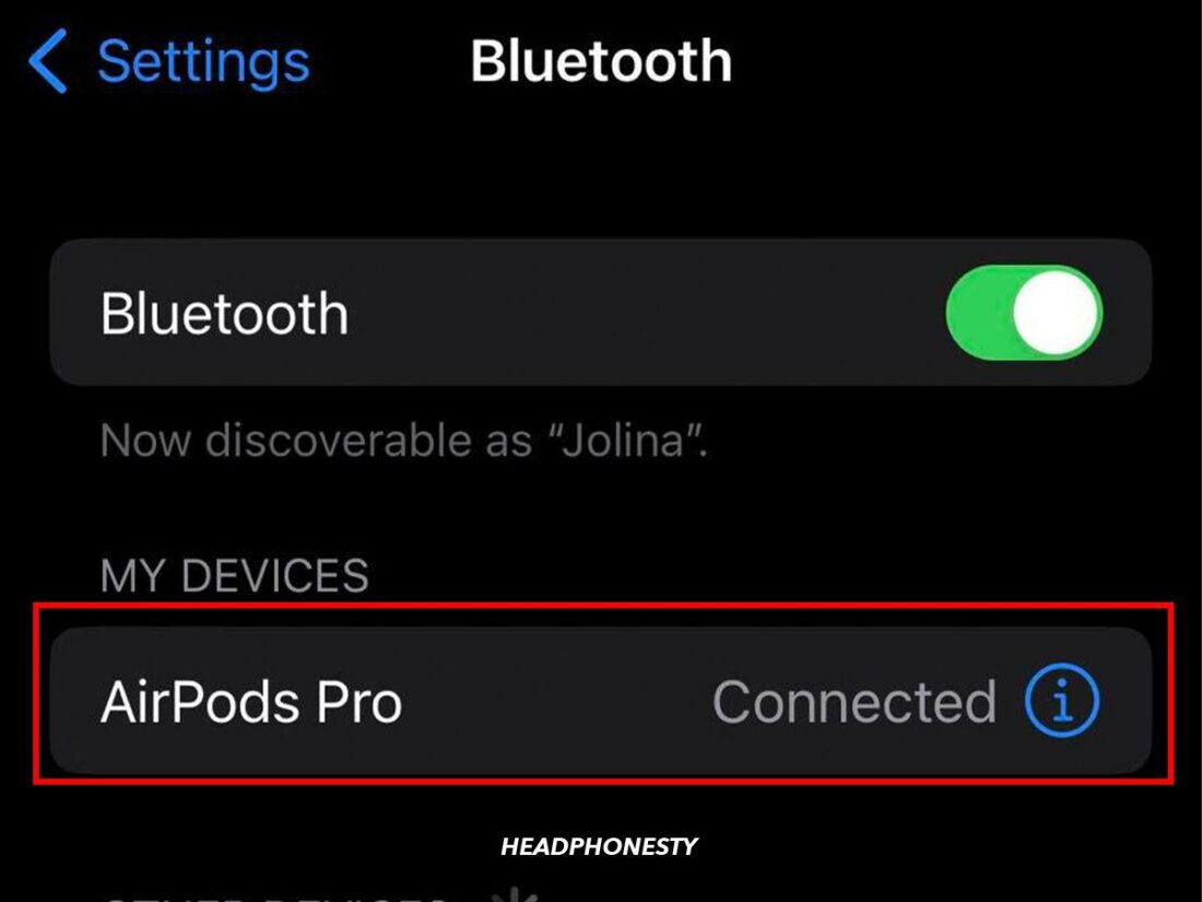 Airpods pro connected